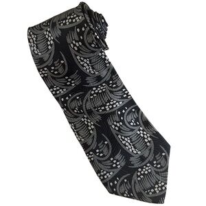 Giorgio Armani Black & Silver Patterned Sophisticated Classic Modern Luxury Tie